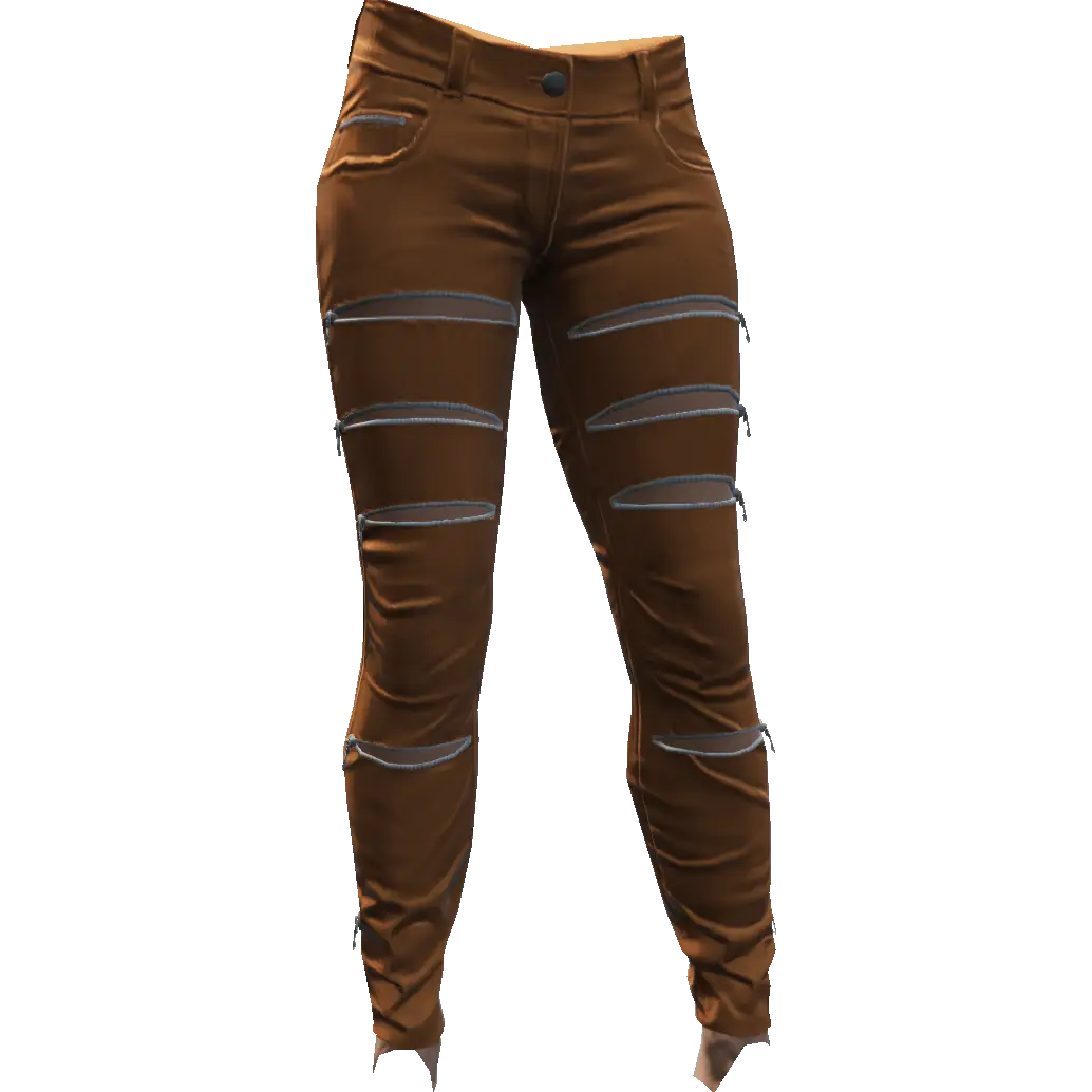 Зауженные штаны с молниями