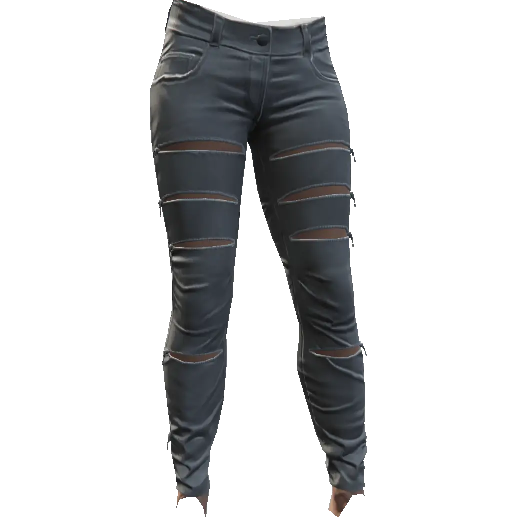 Зауженные штаны с молниями