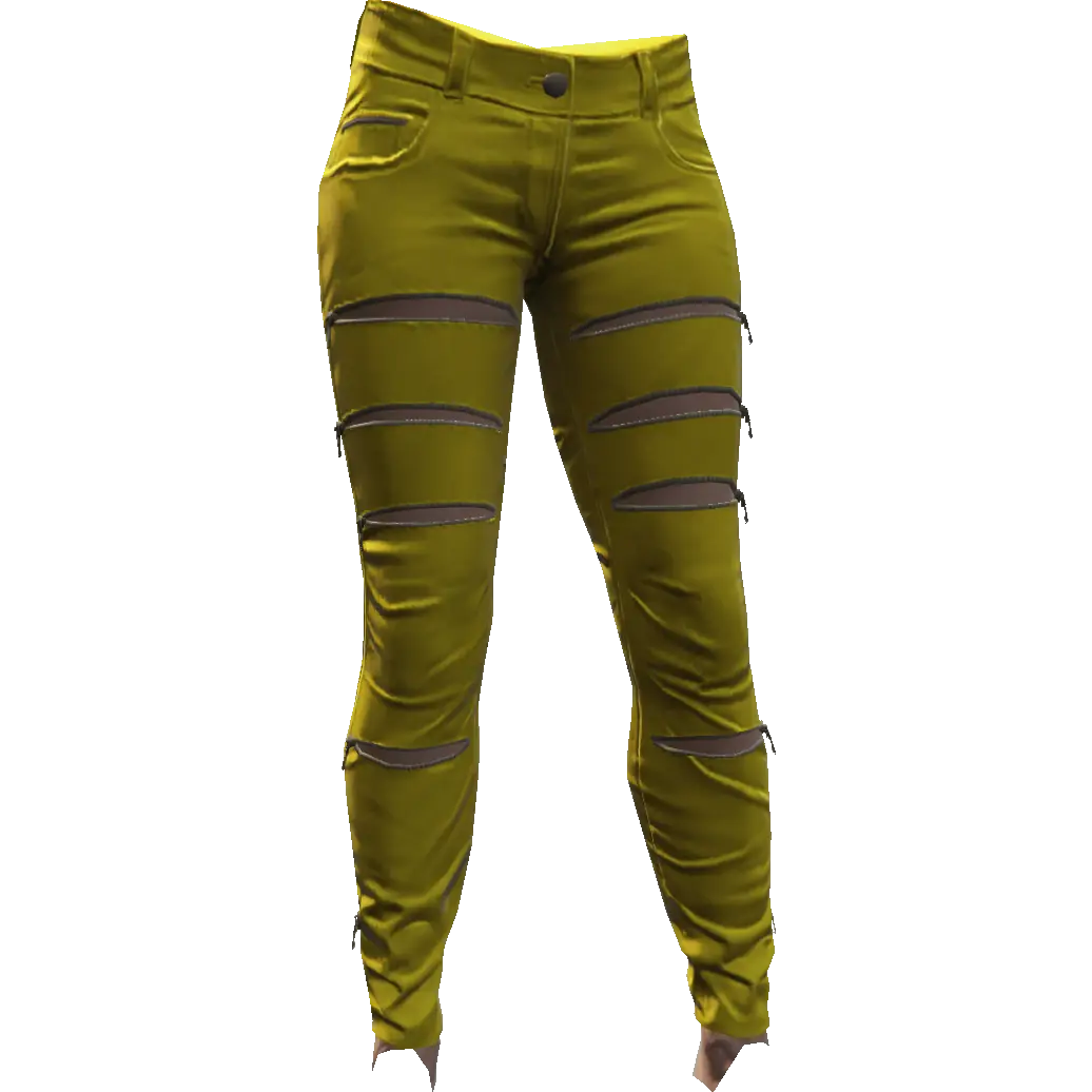 Зауженные штаны с молниями