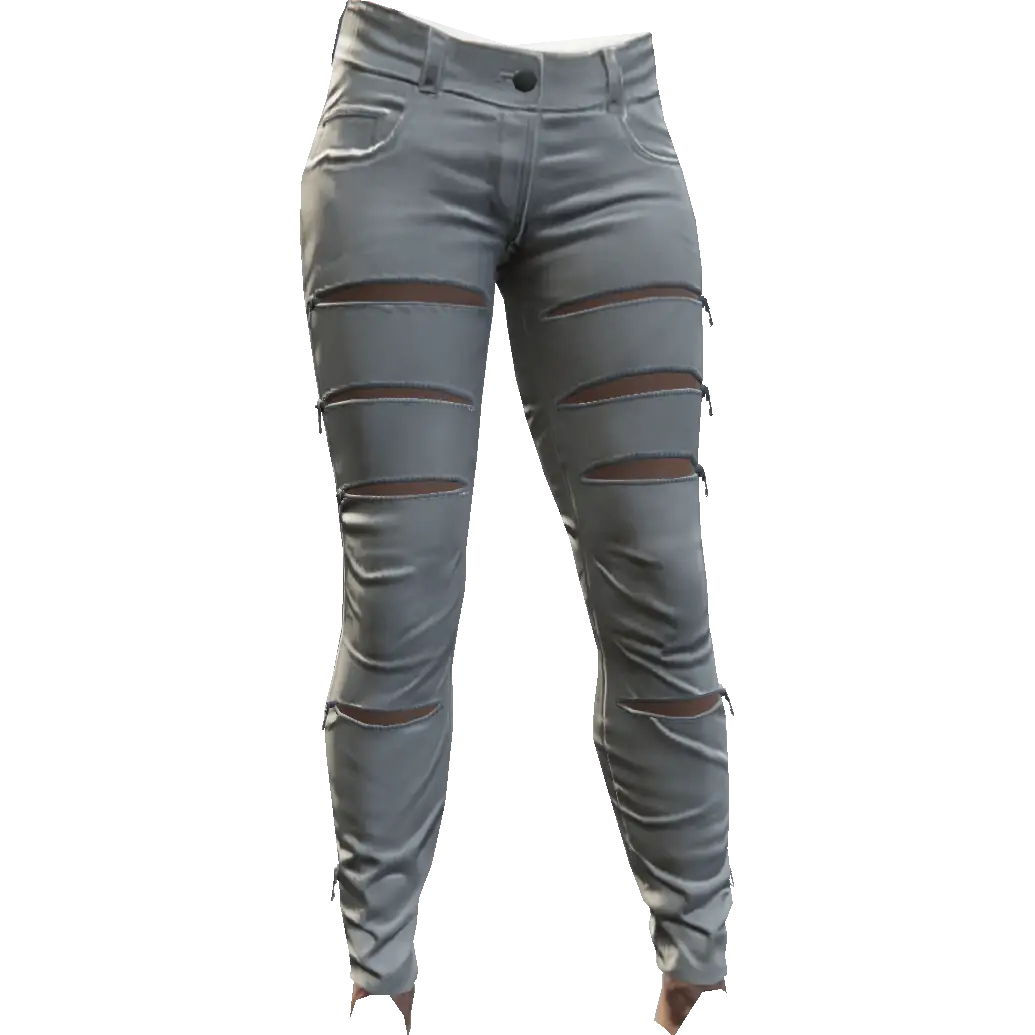 Зауженные штаны с молниями