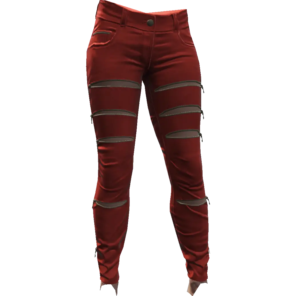 Зауженные штаны с молниями