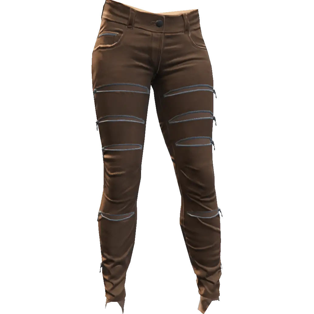 Зауженные штаны с молниями