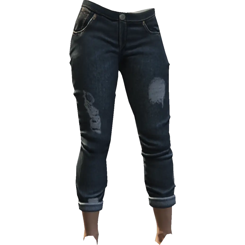 Зауженные джинсы с подворотами