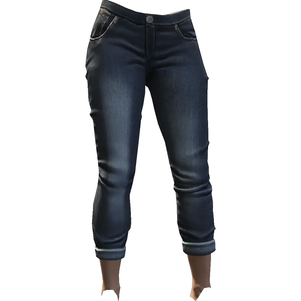 Зауженные джинсы с подворотами