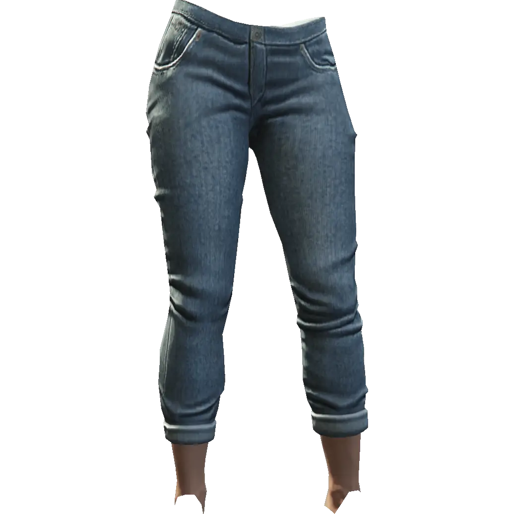 Зауженные джинсы с подворотами