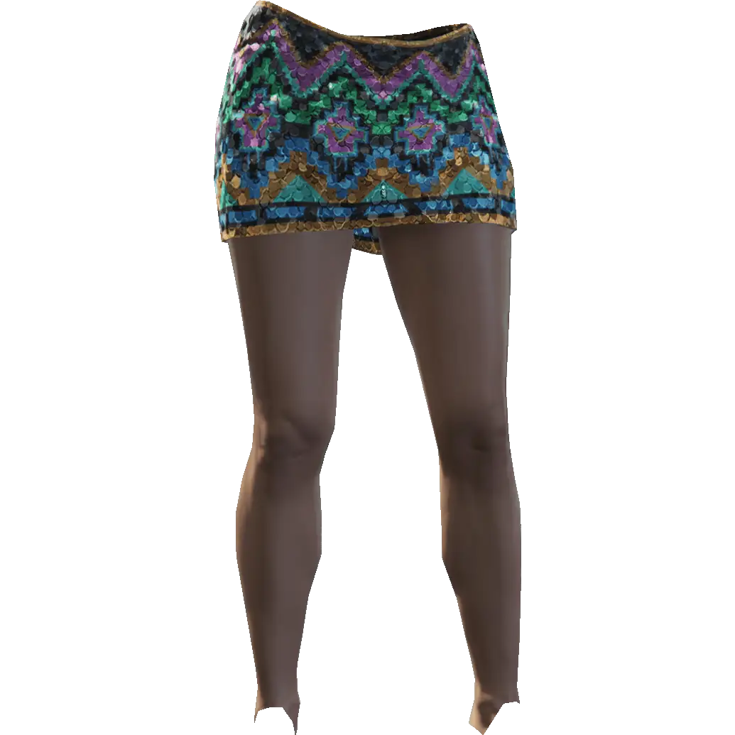 Разноцветная мини-юбка