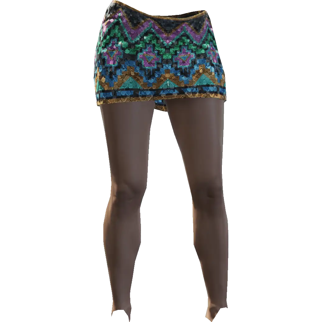 Разноцветная мини-юбка