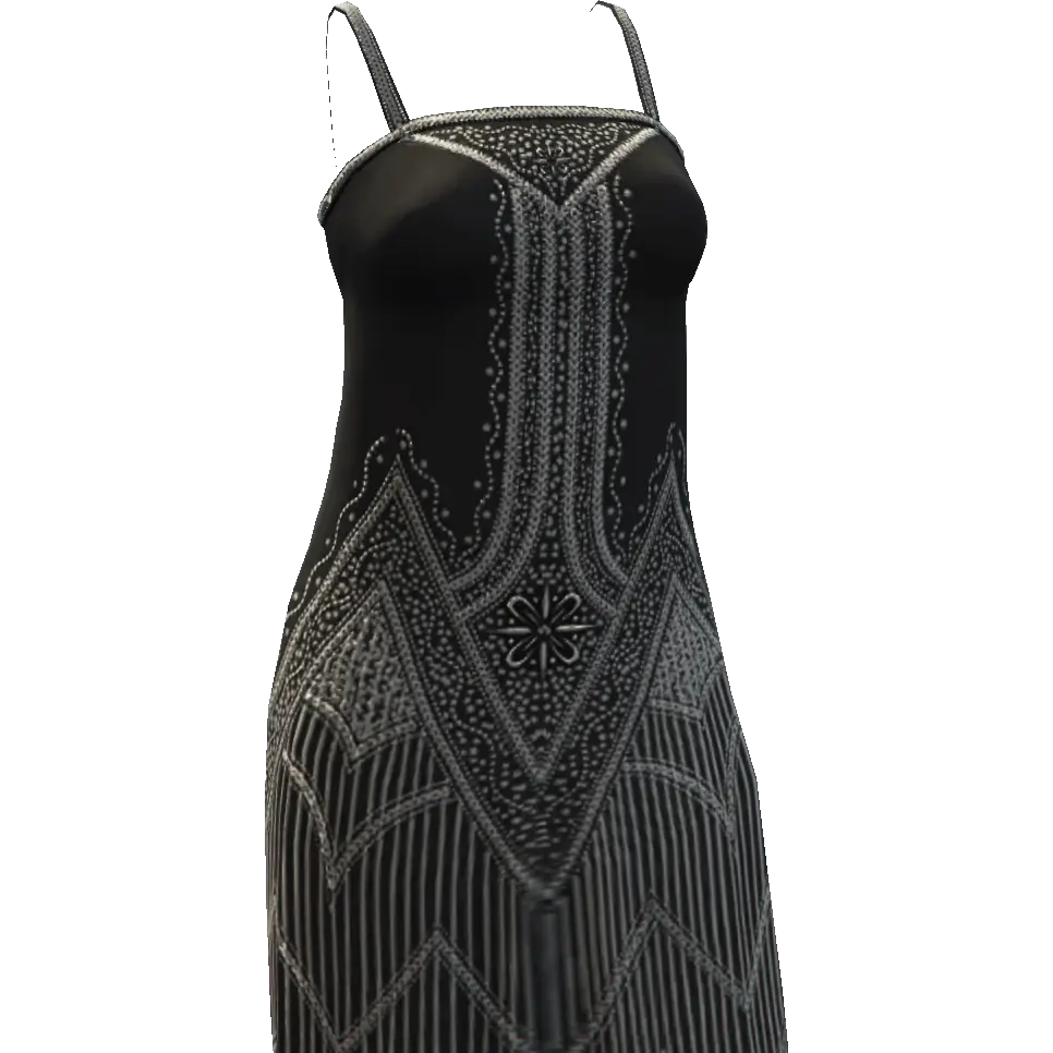 Платье с узорами белое