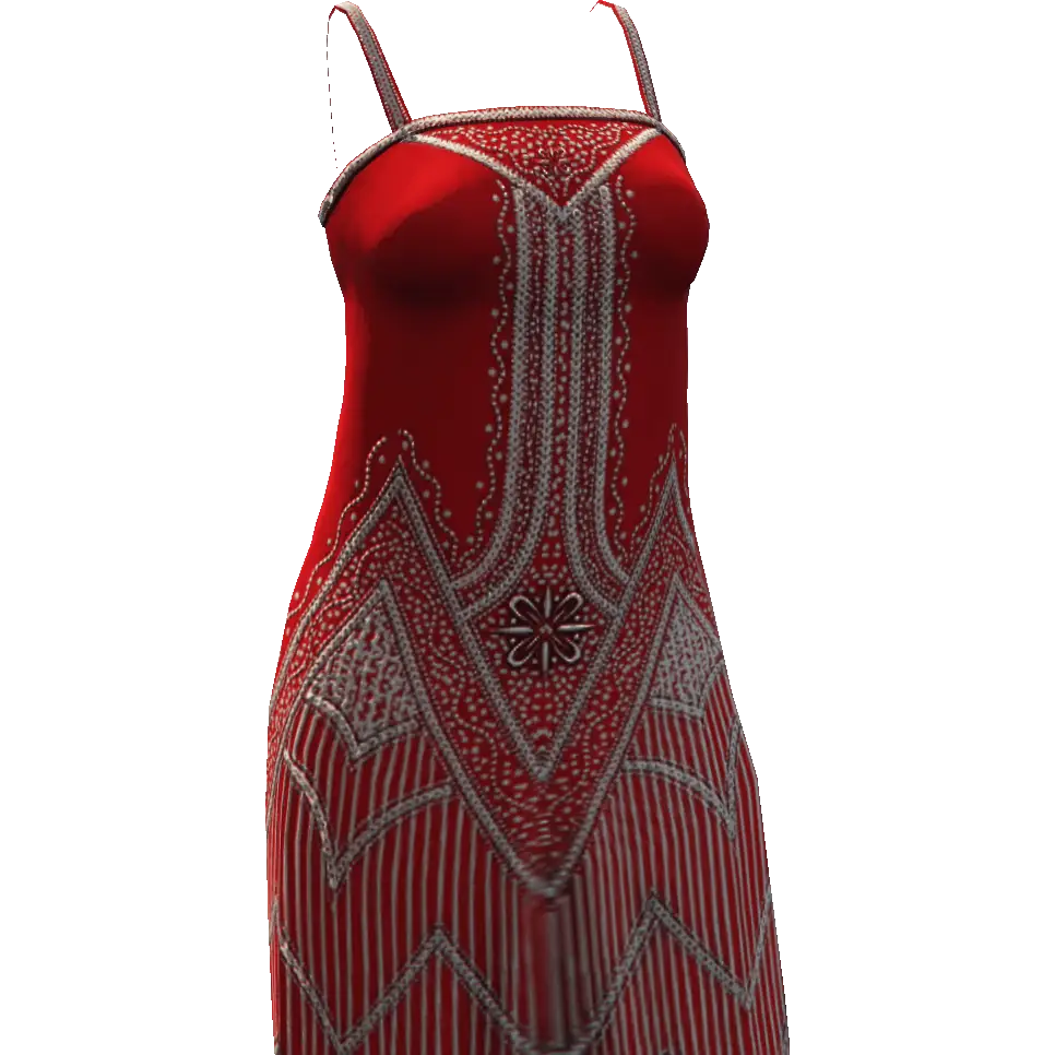 Платье с узорами белое