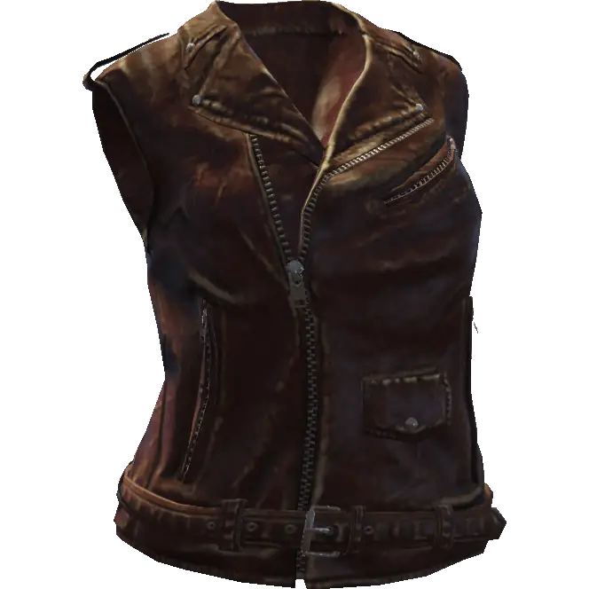 Закрытая кожаная безрукавка