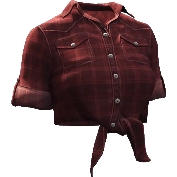 Завязанная джинсовая рубашка