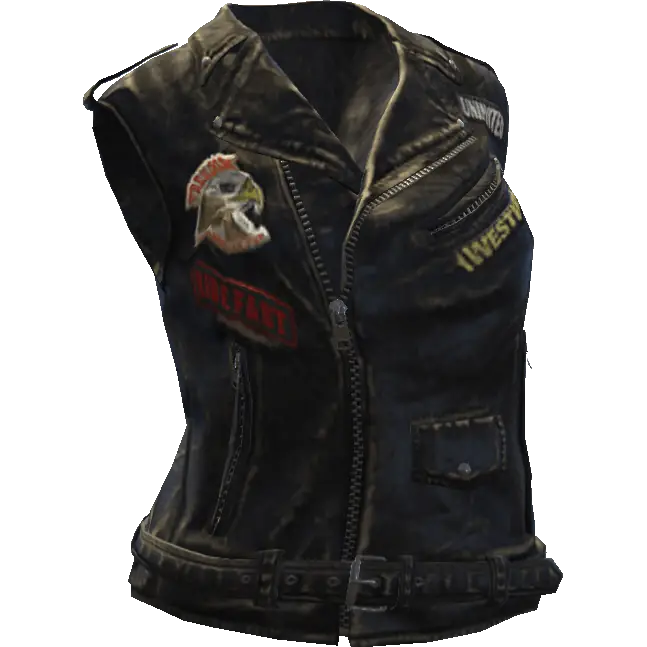 Байкерская кожаная жилетка