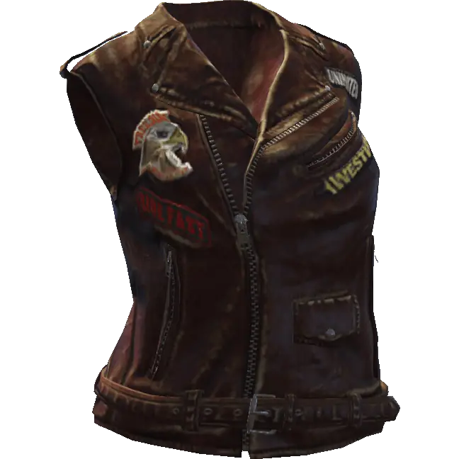 Байкерская кожаная жилетка
