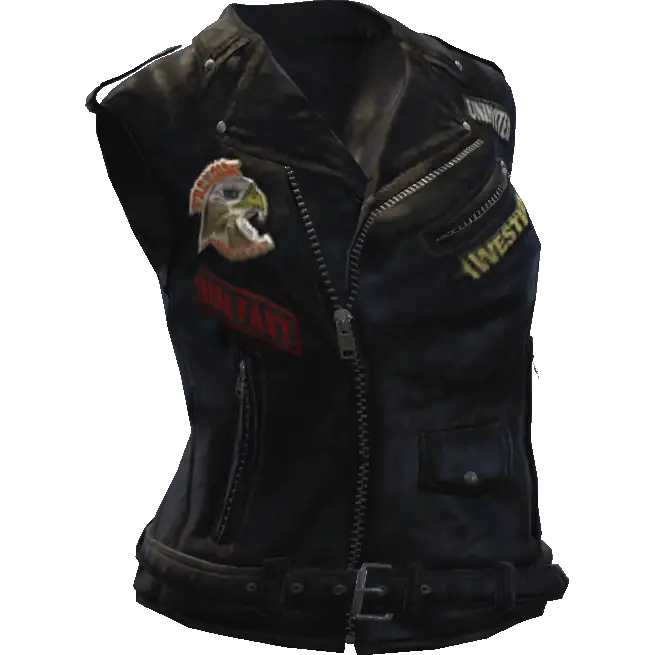 Байкерская кожаная жилетка