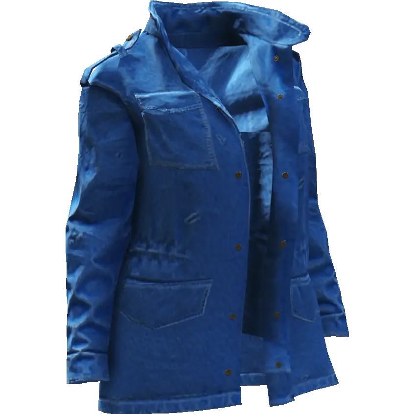 Куртка длинная на пуговицах расстегнутая