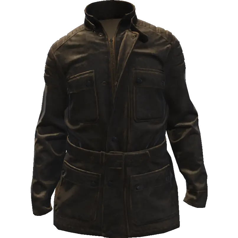 Куртка потертая кожаная