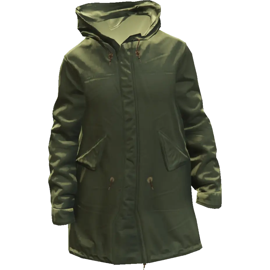 Длинная куртка с капюшоном