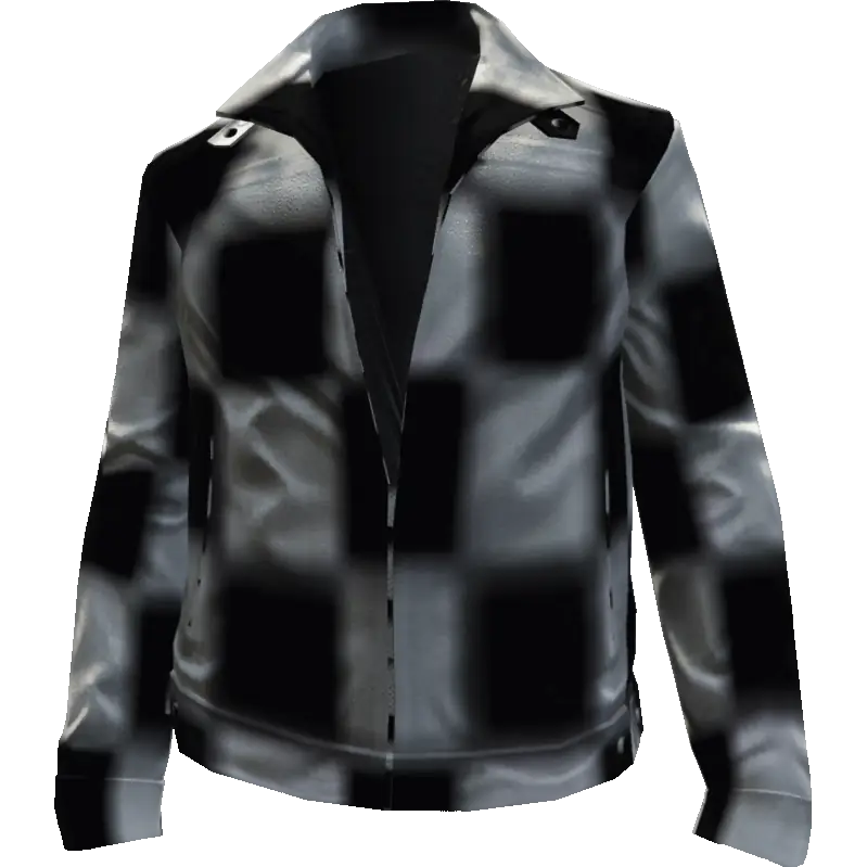 Кожаная куртка с белыми вставками