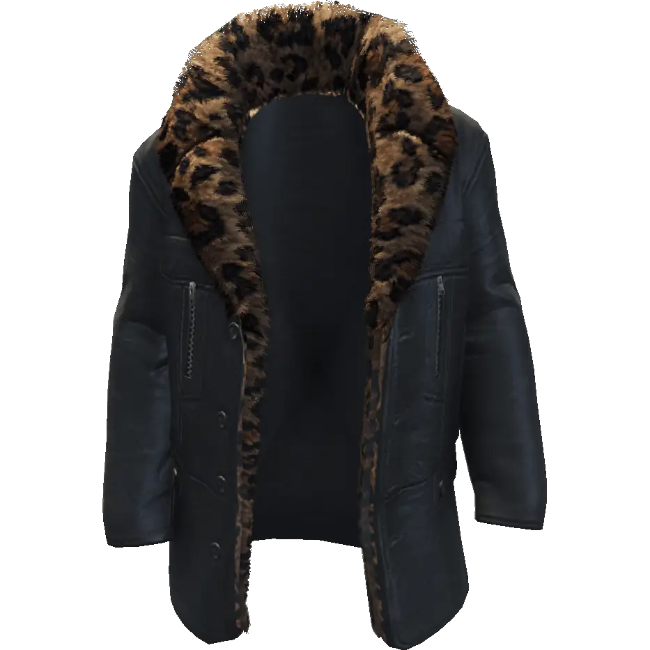 Кожаная куртка с мехом №1