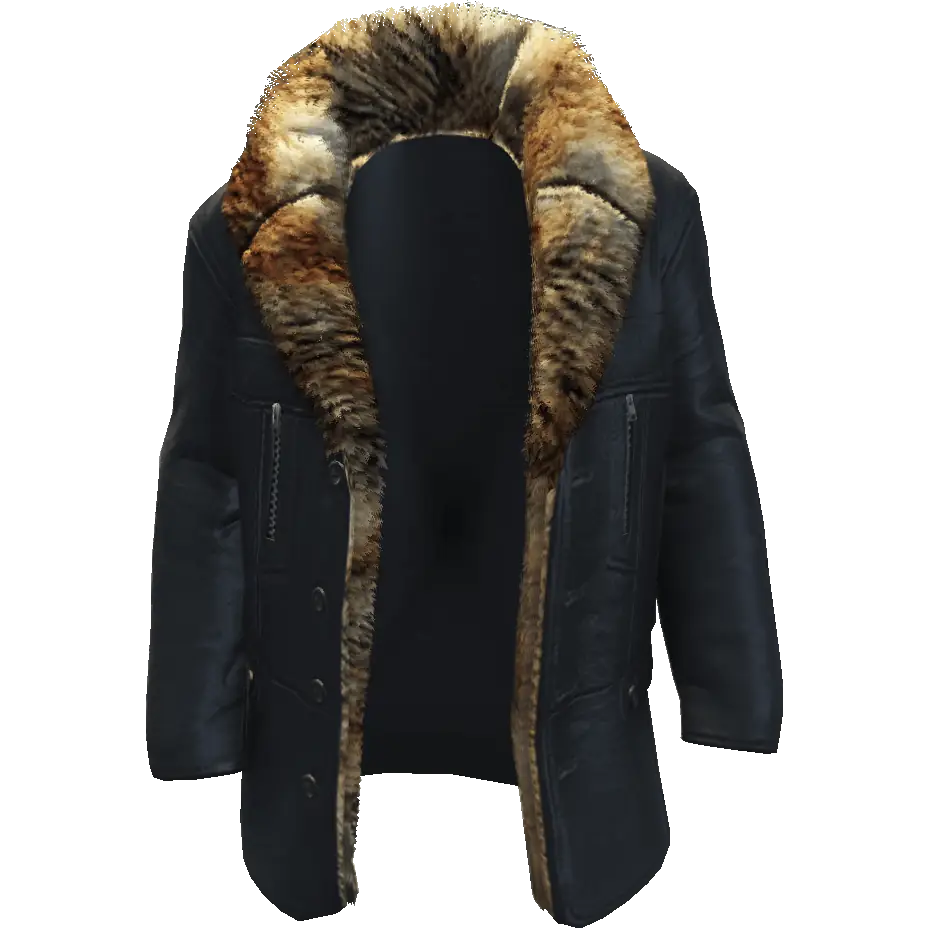 Кожаная куртка с мехом №1